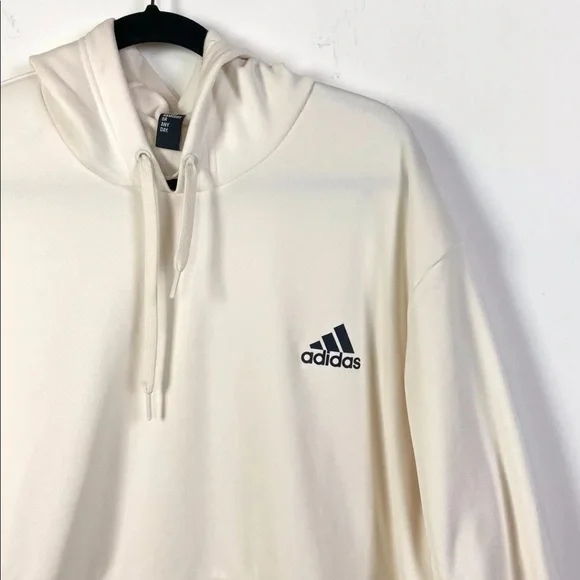 ✅Adidas Men's Game & Go Pullover Hoodie In Chalk White Size 2XL NWT Long Sleeves - Picture 4 of 11